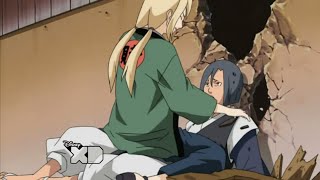 Sora makes Tsunade angry and she is very afraid