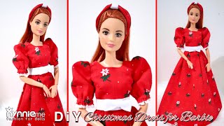 DIY Barbie Christmas Gown Vintage Style | Barbie Christmas dress | nynnie me