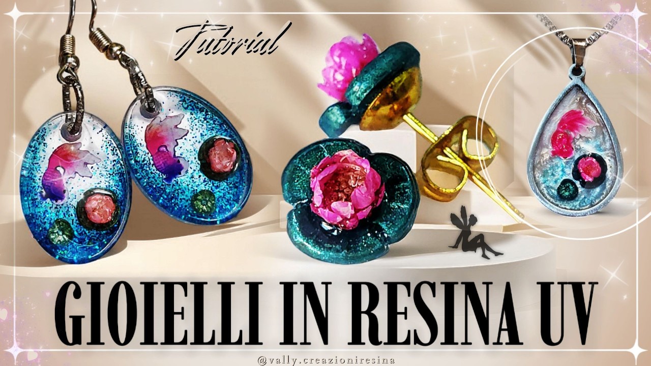 HOTOOLME Set Resina UV Con Lampada – 130 Pezzi Per Creare Gioielli: Orecchini, Collane, Bracciali, Portachiavi, Con Stampi E Pigmenti Inclusi