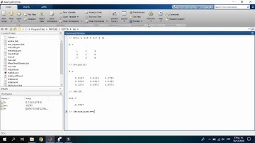 Determinante, transpuesta, inversa y pseudoinversa de una matriz en MATLAB
