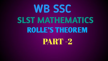 WB SSC SLST MATHEMATICS ROLLE