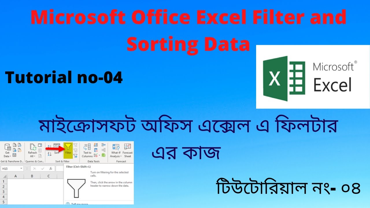 Microsoft Office Excel Use of Filter Tutorial || Full course ...