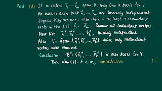 Math 2.9.6: Span linear (in)dependence and dimension, proof theorem 2.9.5