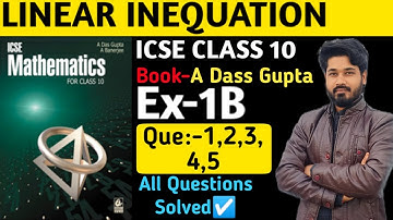 Linear inequation||Solution||Ex-1B||Das gupta banerjee class10 icse