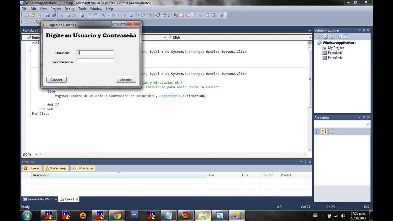 Logeo de Usuario y Contraseña Visual Basic YouTube