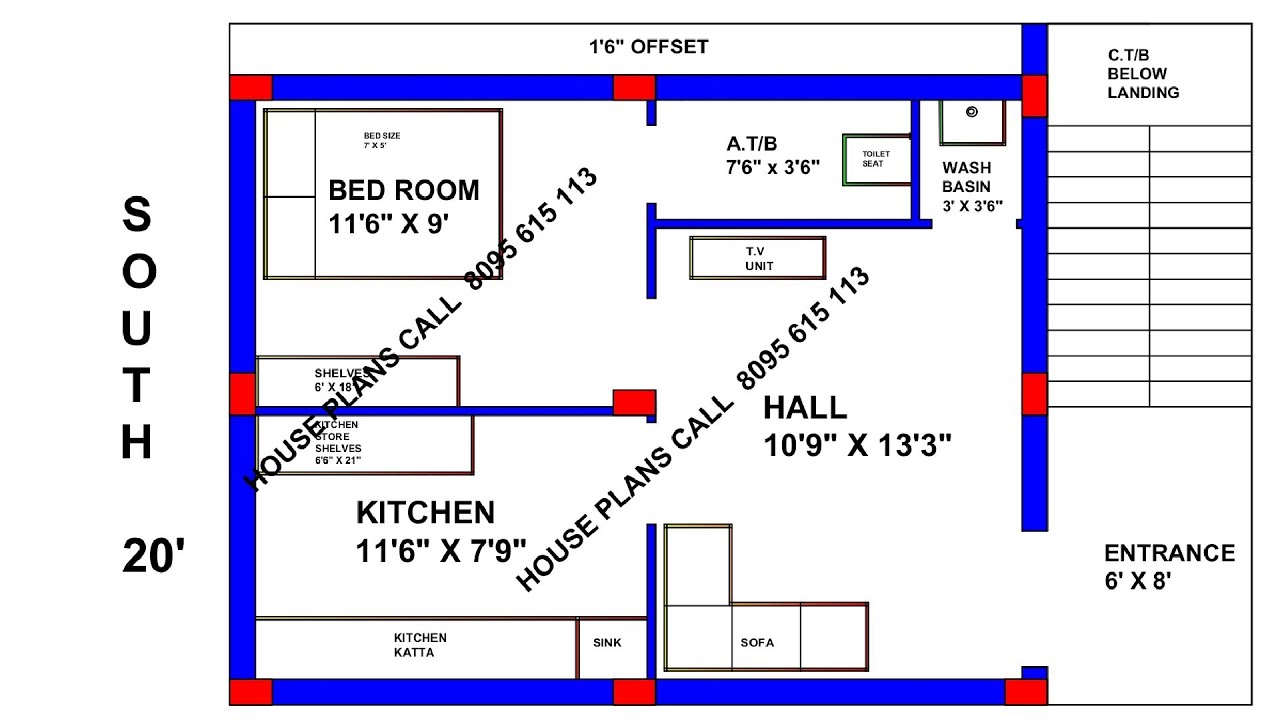 20 By 30 North East Corner 6 Column House 🏡 plan 10 Lakh Budget - YouTube