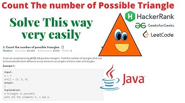 cout the number of possible triangle gfg problem solution in java