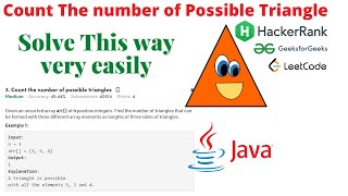 cout the number of possible triangle gfg problem solution in java