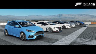 Top 20 Fastest Stock Hot Hatch Cars Drag Race - Forza Motorsport 7
