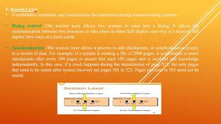 OSI Reference Model   Network, Transport, Session, Presentation, Application Layers