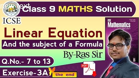 Class 9 Linear Equation Das gupta Banerjee||a das gupta a banerjee