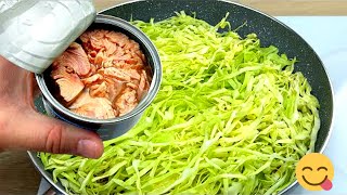 Tasty: Do you have cabbage and canned tuna at home?  Quick, easy and very tasty recipe:cabbage:asmr