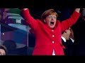 Angela Merkel cheers