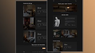 Create A Complete Responsive Website Using HTML CSS & JS | Real Estate Landing Page | Hussain Coders