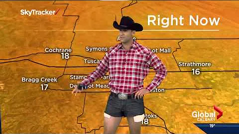 Jordan Witzel wears daisy dukes on Calgary Morning...