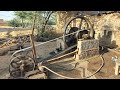 So Amazing Starting Desi Old Black Engine Work with Wood Cutting Machine