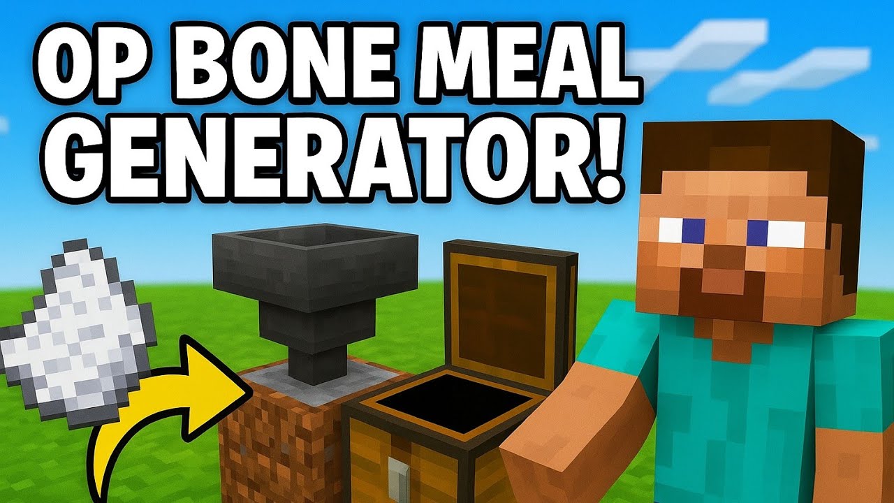 Automatic Bonemeal Generator in Minecraft | Bedrock | Minecraft Bone Meal Generator 