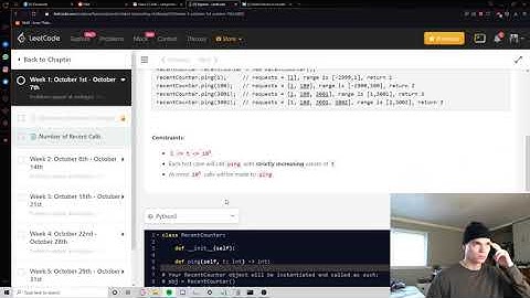 LIVE CODING: LeetCode October Challenge - Question 1: Number of Recent Calls