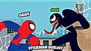 😂SPIDERMAN OGGY VS VENOM JACK FIGHT IN STICKMAN CLASH! (Stickman Funny Moments) screenshot 5