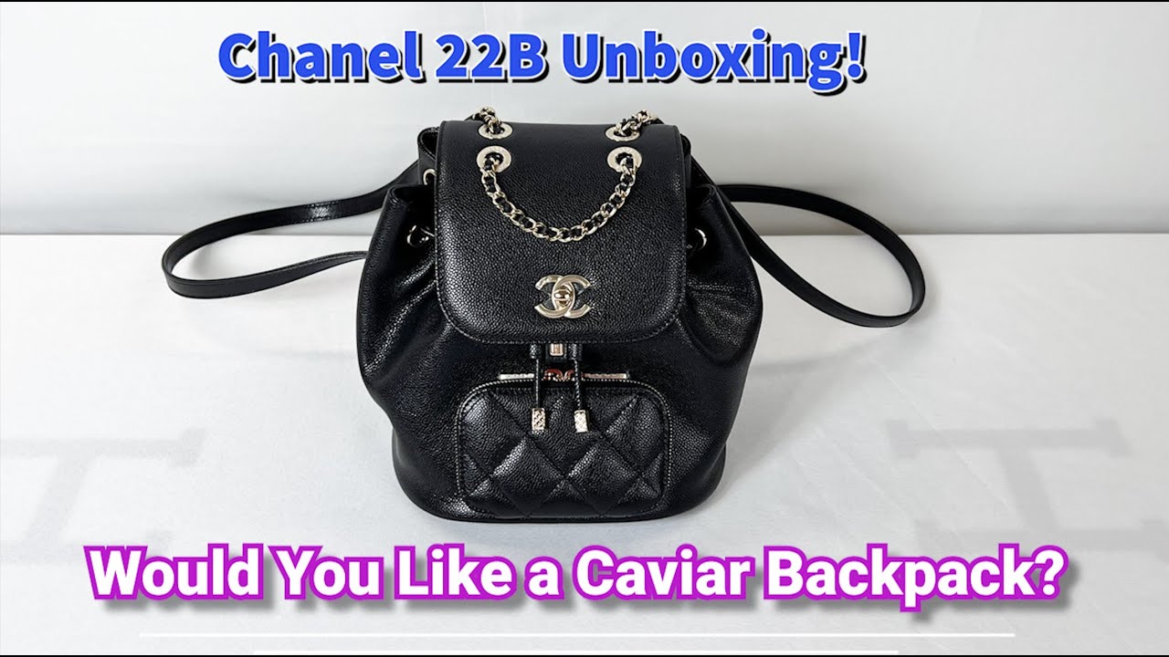 CHANEL Caviar Quilted Business Affinity Backpack White 325222