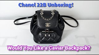 Chanel Small Business Affinity Flap Bag Black Caviar Gold Hardware