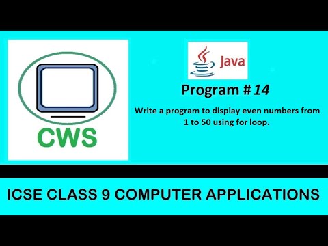 Program#14 To display even numbers from 1 to 50 using for loop
