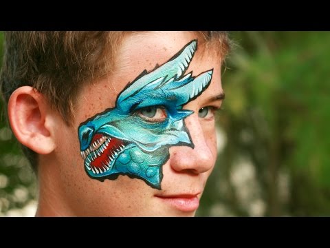 Drachengesicht Schminkmotiv im Zeitraffer / Drache schminken — Video von SophiesTips auf YouTube