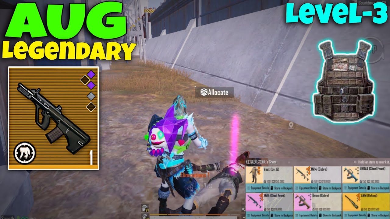 Only Legendary AUG + level 3 Armor Challenge | PUBG METRO ROYALE 