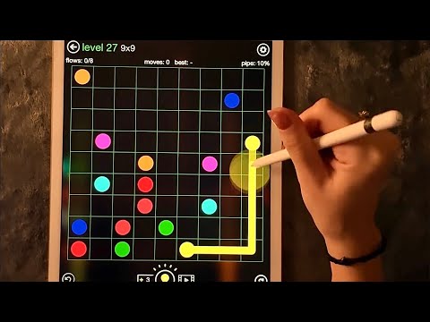 😴 iPad ASMR - Connecting the DOTS (Flow Free PART 2) - Clicky Whispers