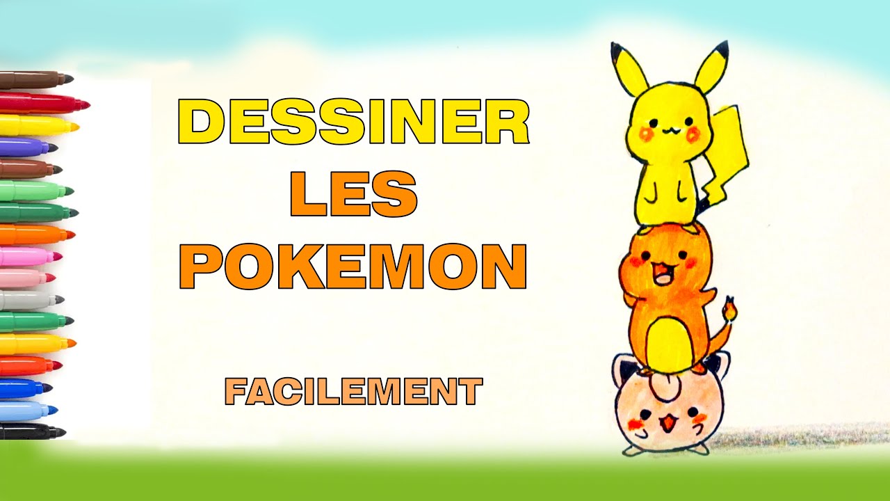 Comment dessiner un pokémon étape par étape très facilement - YouTube