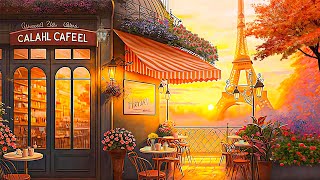 Beautiful Spring Paris at Balcony Coffee | Outside Cafe Ambience with Romantic Bossa Nova for chill