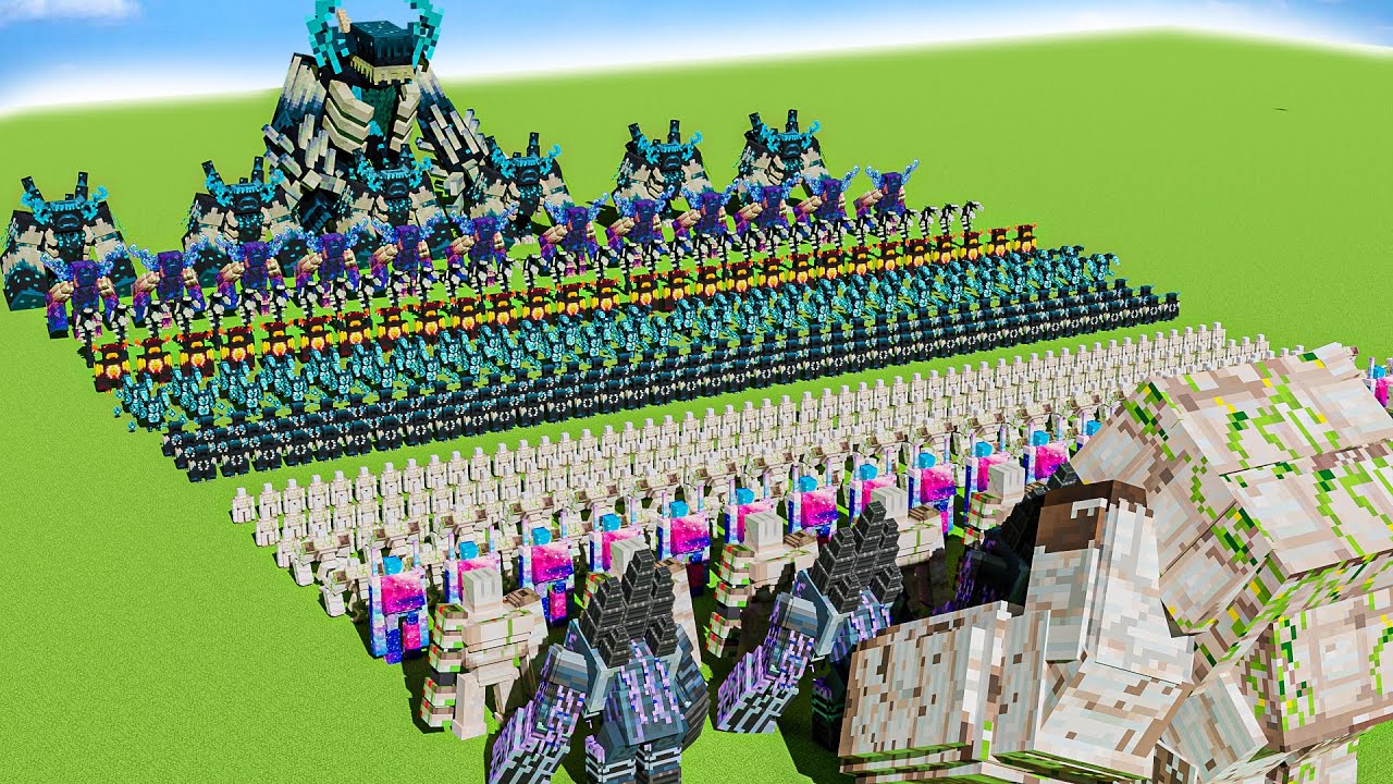 1000 Wardens VS 1000 Iron Golems Minecraft YouTube