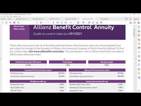 Allianz Benefit Control Fixed Index Annuity (ABC) features its 250% multiplier on the index return.