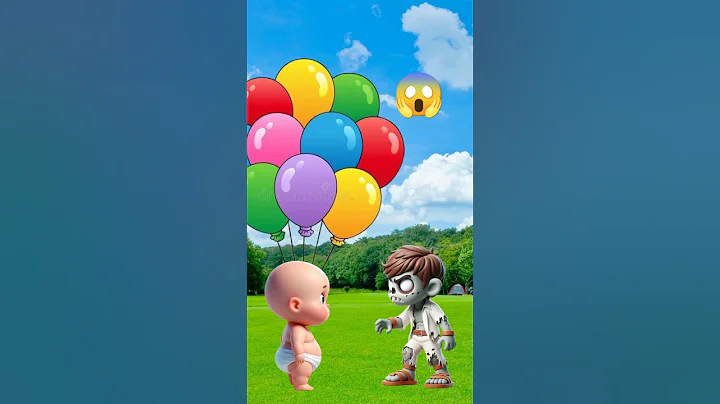 Baby vs Zombie,Balloon Battle‼️#cartoon #aniamtion #zombies #funny #shorts