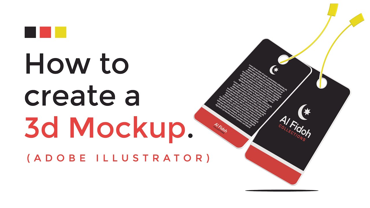 How to create a 3d label tag mockup using Adobe Illustrator | Design a  simple custom mockup. - YouTube