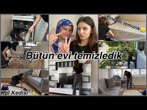 Annemle tüm evi temizledik ✨ Balkonu bile 🥲 3+1 ev full temizlik 🧹