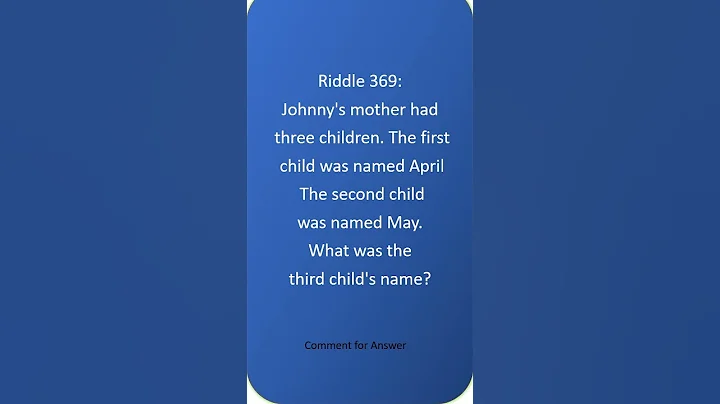 Johnny's mother had three children. The first child was named April The second child was named May.​ - DayDayNews