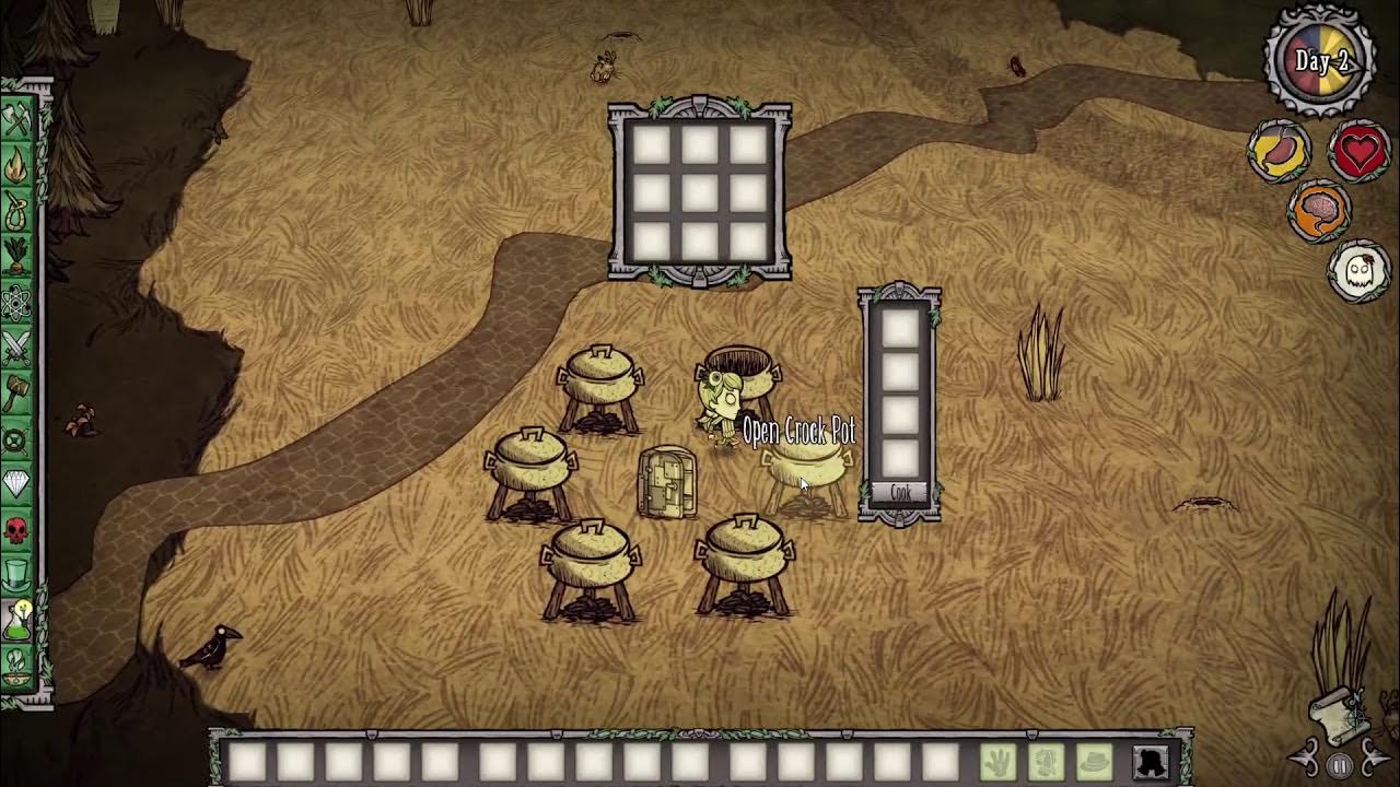6 crock pot setup without geometric placement (Don't Starve Together