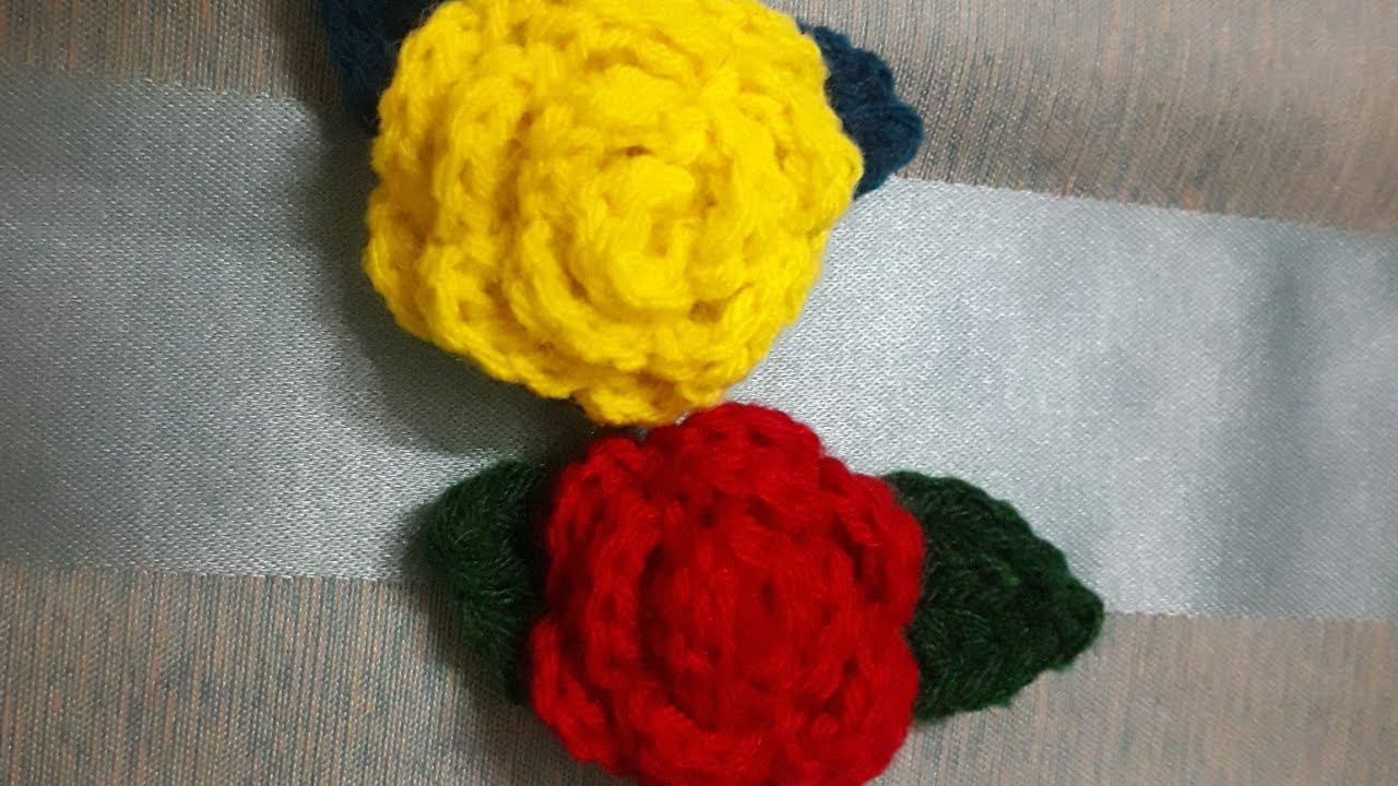 Simple and quick crochet  Rose flower  tutorial 