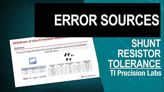 Shunt resistor tolerance error