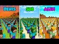 SUB vs DENIS vs ALEX - 3 MILLION FANS in Minecraft! (The Pals)