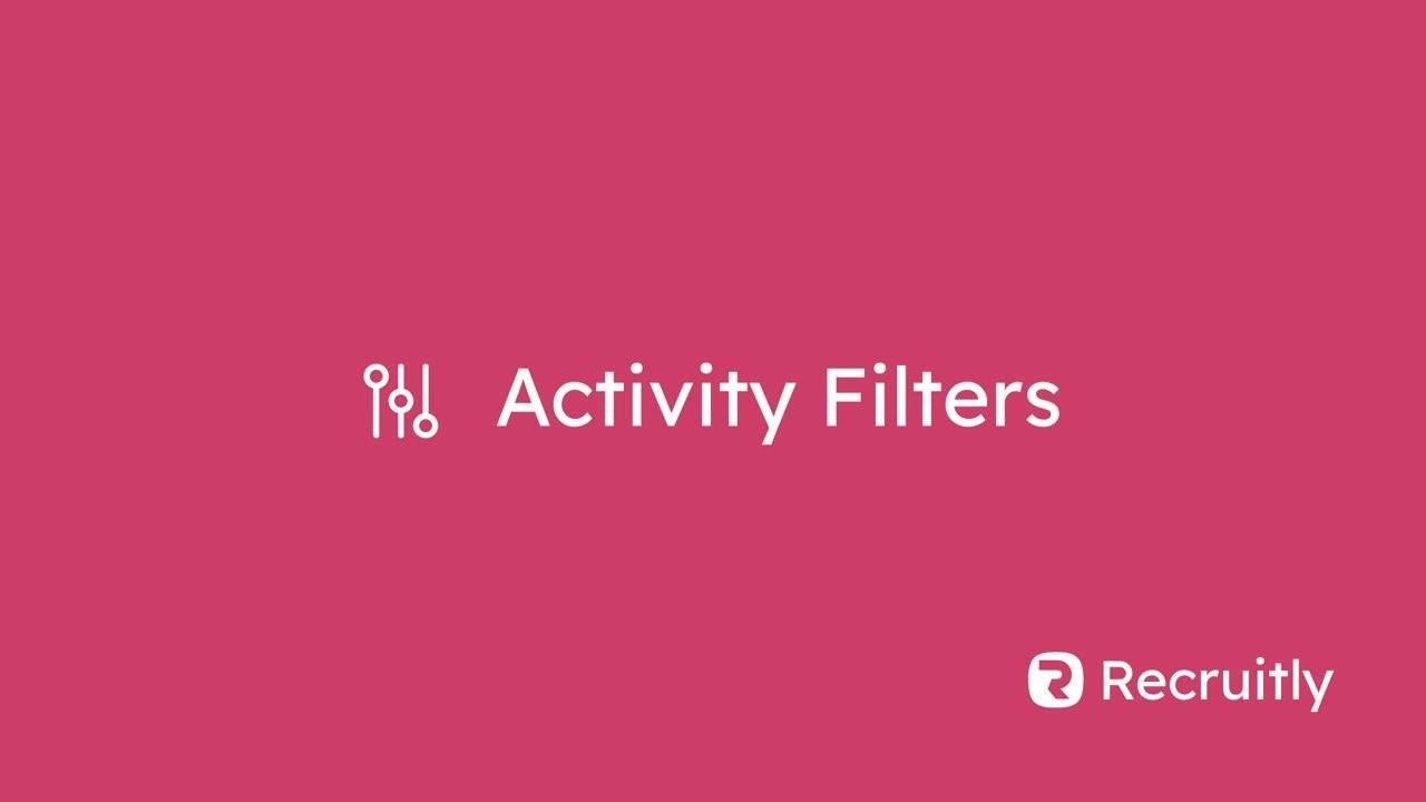 Activity Filters - YouTube