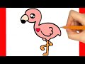 Comment dessiner un flamant rose  dessins kawaii  comment dessiner des animaux