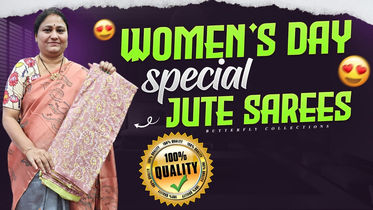 Women’s Day Offer |Guess the Offer & Get a Surprise Gift|Jute Sarees Collection @spanagacreations ​