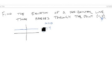 Find Equation of Horizontal and Vertical Lines