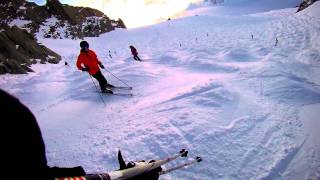 black run top of grand montets chamonix