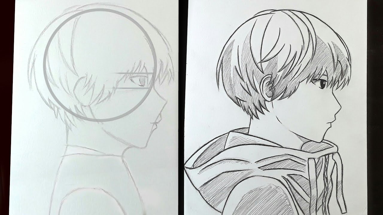 Cara menggambar anime dari samping how to draw anime 