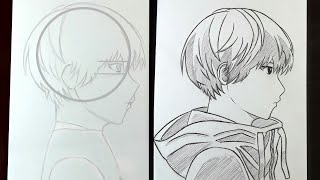 Cara menggambar anime dari samping | how to draw anime side view