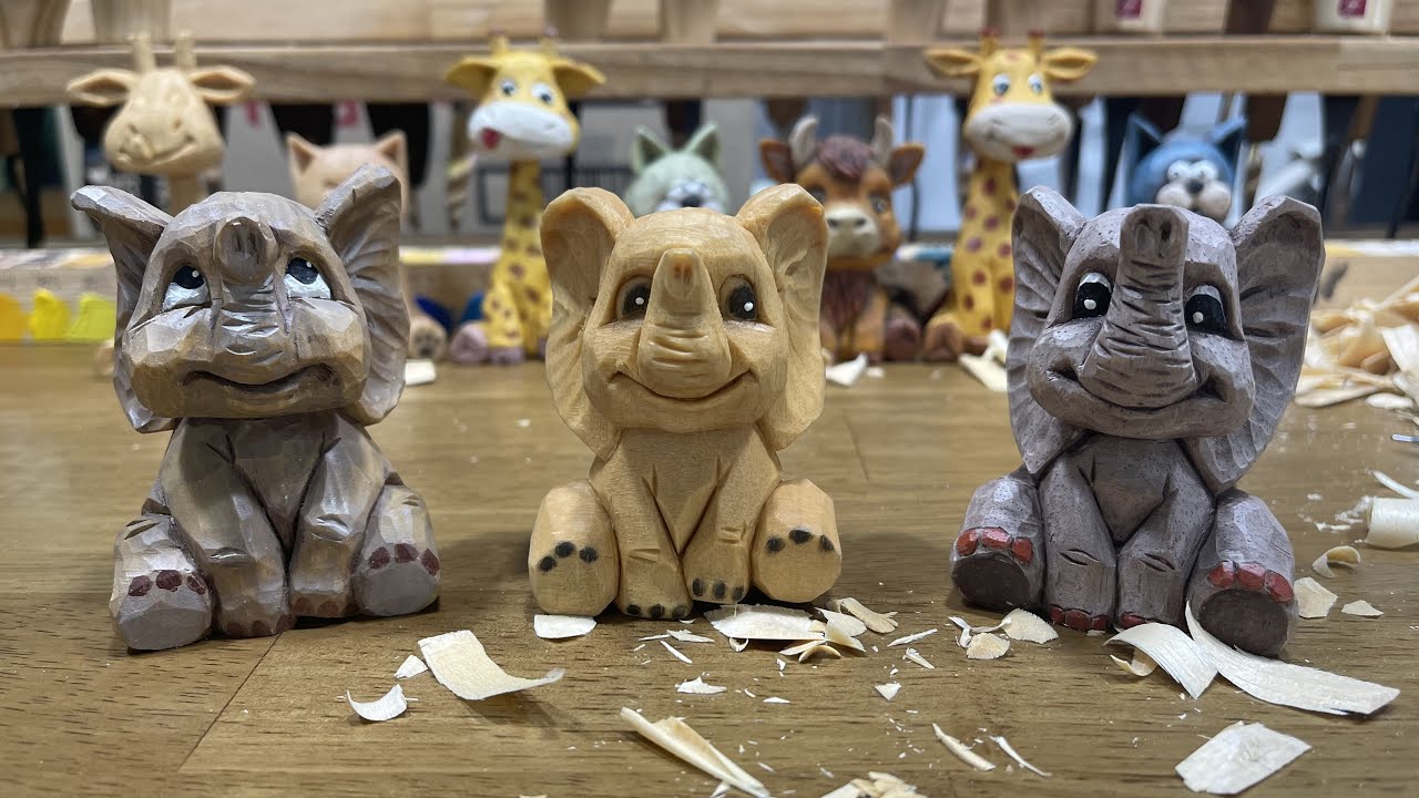 [우드카빙]코끼리 조각하기 Woodcarving-Carve a Elephant