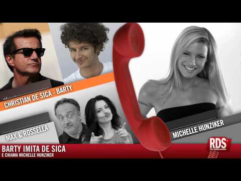 Barty imita De Sica e chiama Michelle Hunziker.